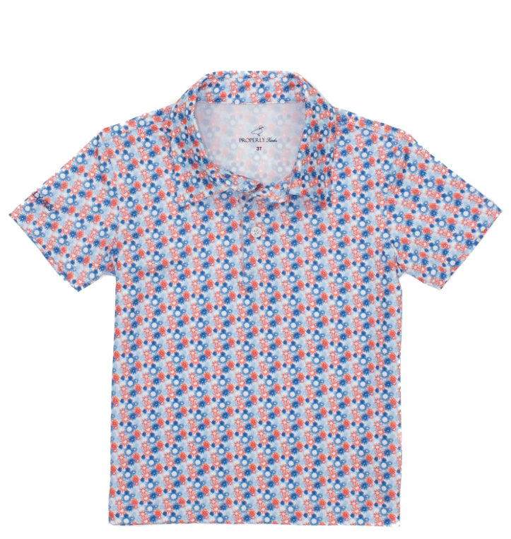 Properly Tied Youth Inlet Polo Firecracker