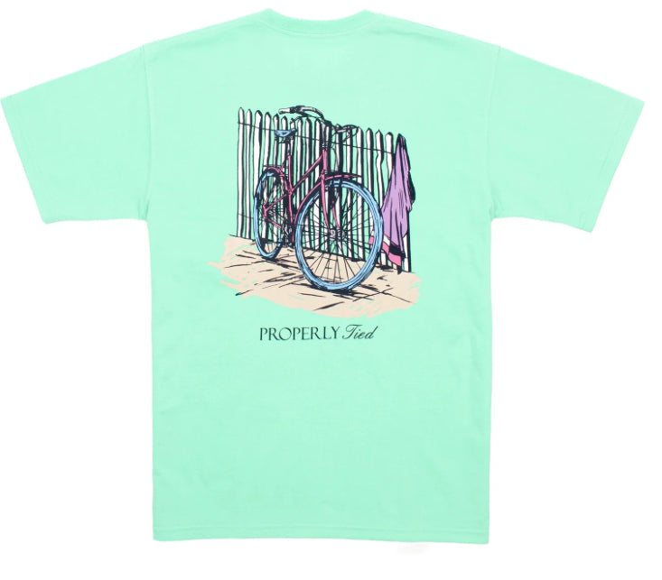 properly Tied  Beach Bike S/S Tee Wash Green