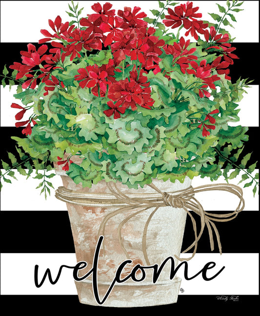 Custom Decor Geranium Buckets Small Flag