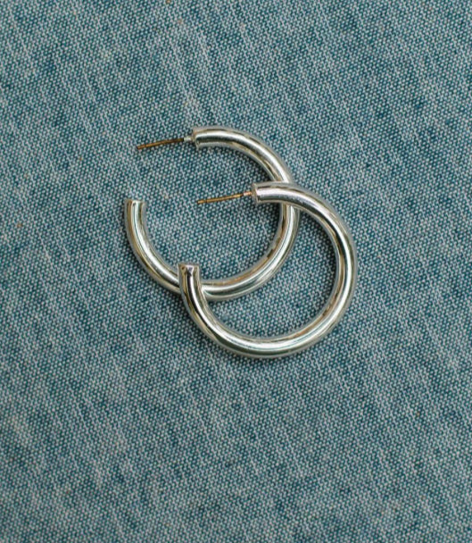 Michelle McDowell Cameron Silver Shiny Earrings