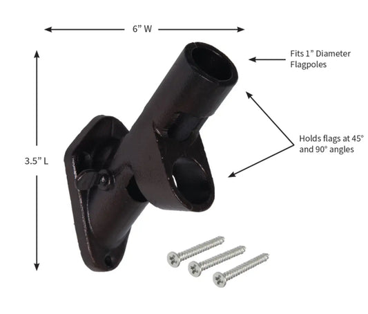 Evergreen 2-Position Cast Iron House Flag Bracket Black Finish