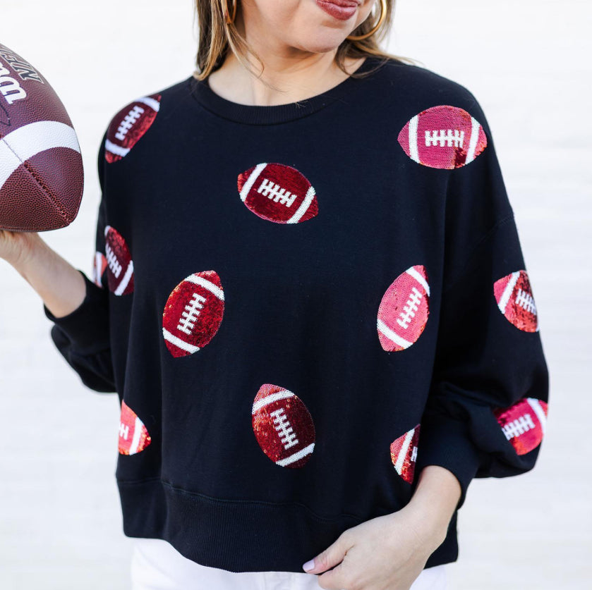 Mary Square Football Millie Sweatshirt Red & Black