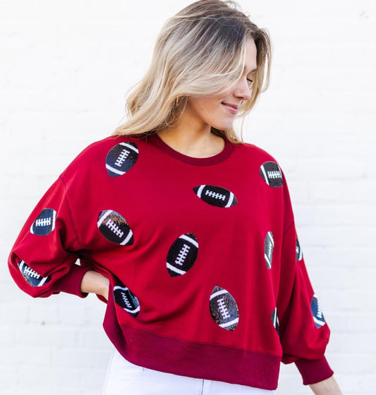 Mary Square Football Millie Sweatshirt Garnet & Black