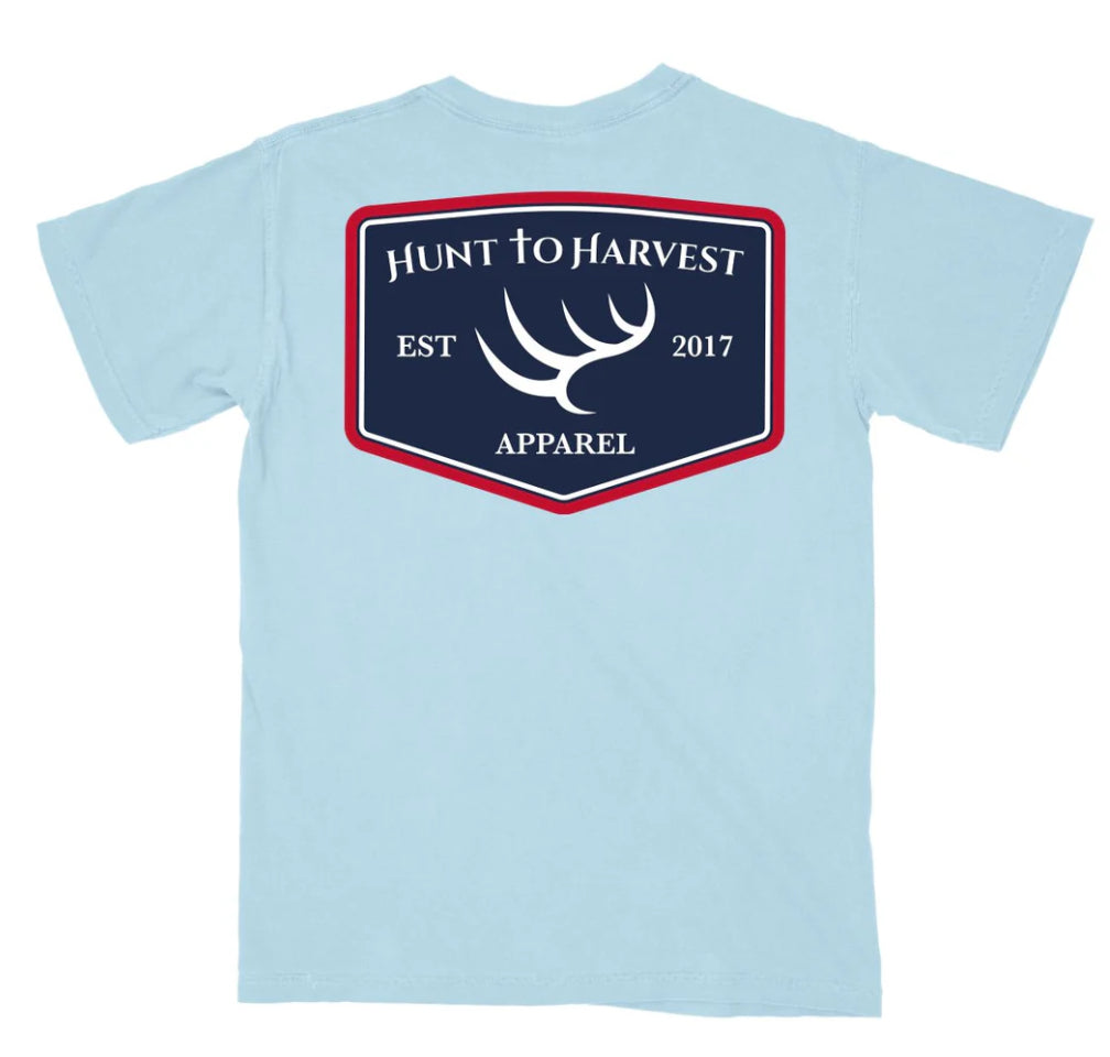 Hunt To Harvest Badge Tee Columbia Blue