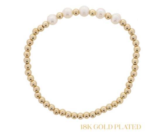 Jane Marie Gold Ball Beaded With Pearls JM6612B-B