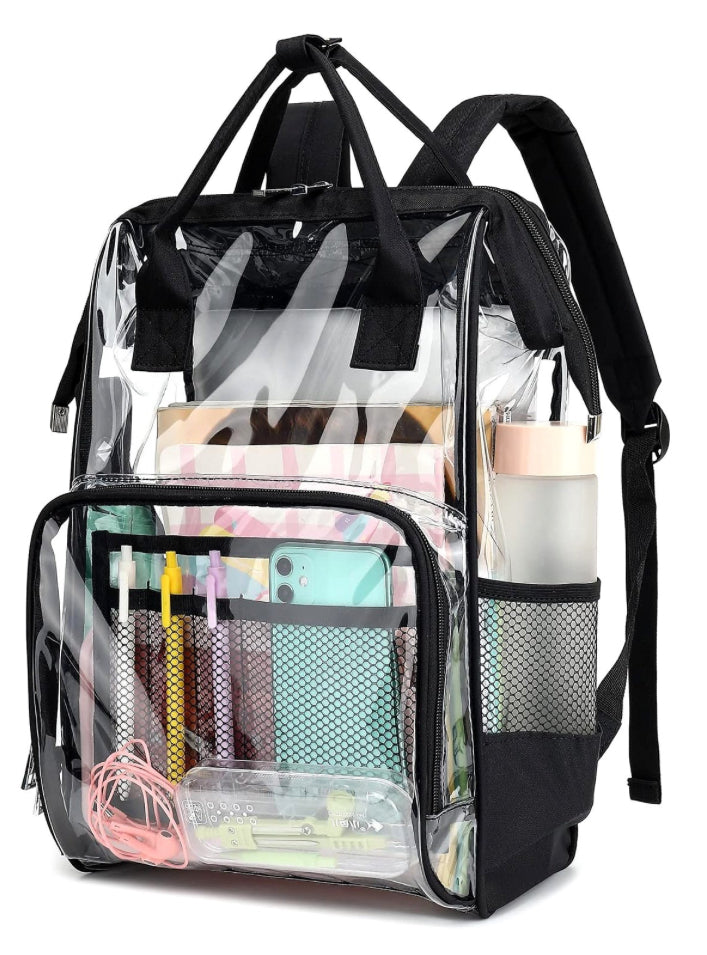 Large Clear Transparent BackPack Top Handle