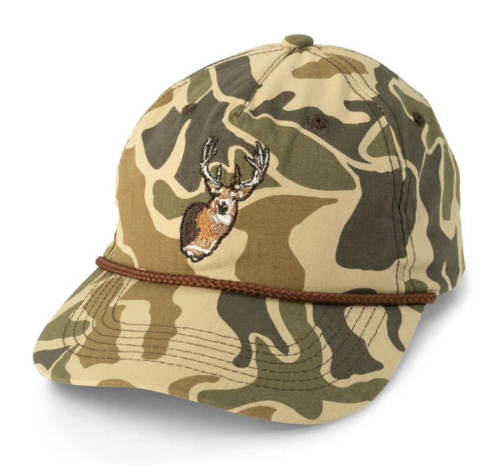 Heybo Whitetail 5 Panel Rope Hat Traditions Camo Brown