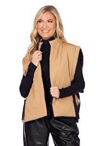 Mudpie Dixie Reverse Puff Vest Black