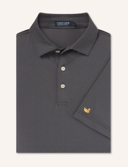 Southern Marsh Varsity Performance Polo Black With Gold