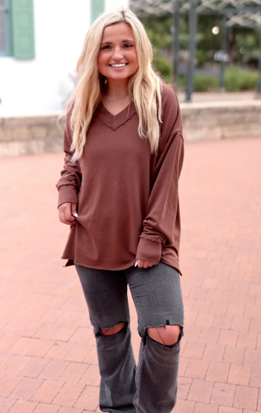 Jadelynn Brooke JLB-TPOS-E Terry Pullover Sweatshirt Espresso