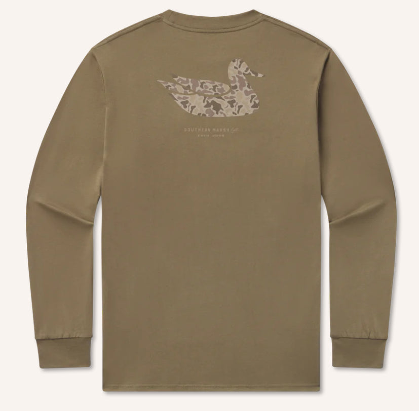 Southern Marsh L/S Duck Original- Camo LDOC Moss Green