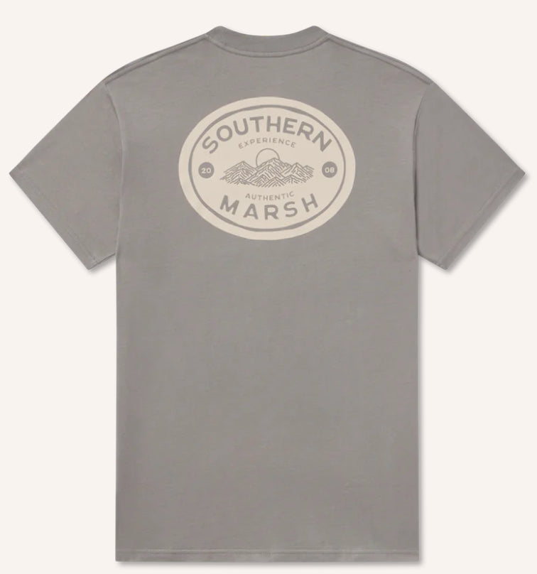 Southern Marsh Branding Mountain Medallion  Dark Gray S/S Tee