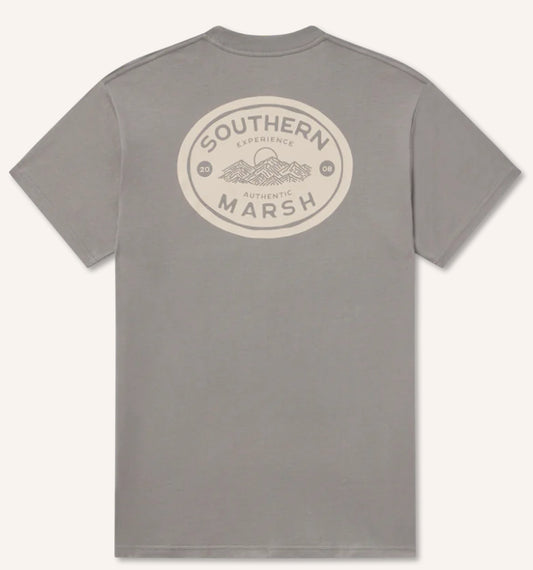 Southern Marsh Branding Mountain Medallion  Dark Gray S/S Tee