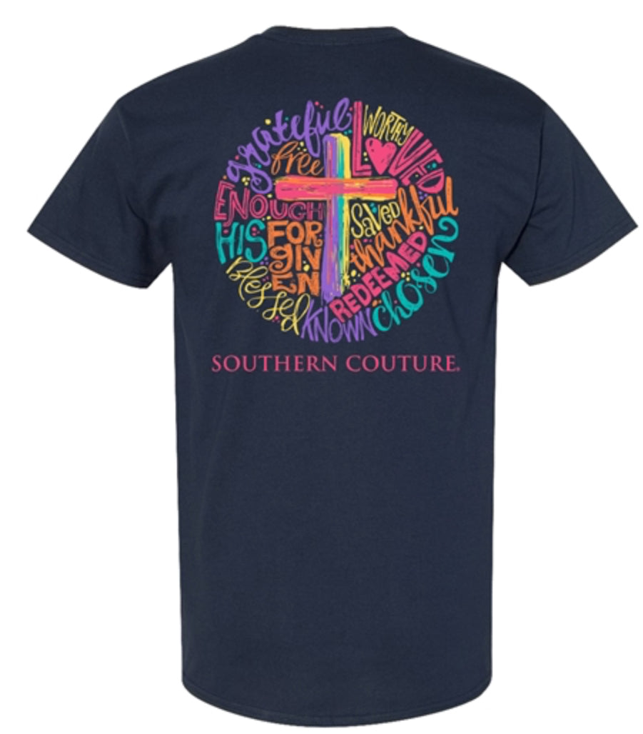 SC Classic Brushstroke Cross Circle - Navy