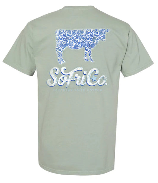 Southern Fried Cotton Paisley Cow - Bay