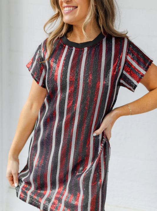 Mary Square Dress Julia Garnet & Black