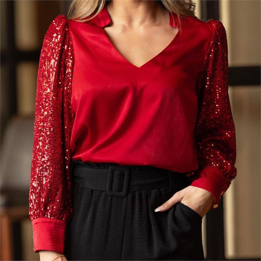 Michelle McDowell Top Jordan Red Sequin