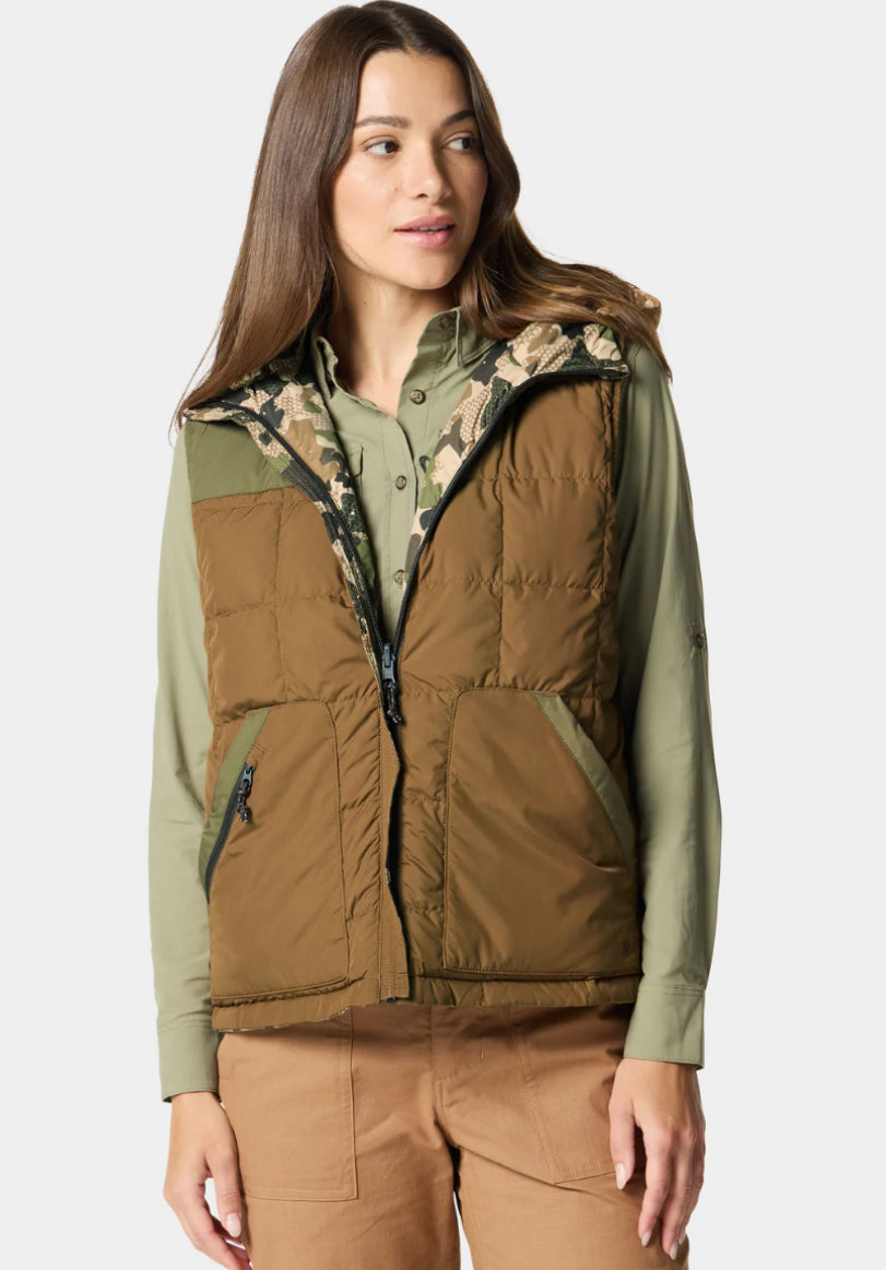 Duck Camp Women’s DryDown Reversible Vest - Pin Oak/Wetland