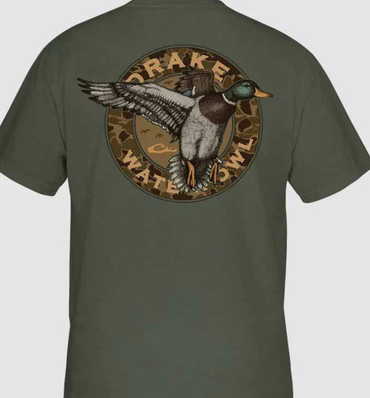 Drake Circle Mallard S/T Tee Kalamata Light Heather