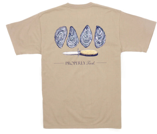 Properly Tied Oysters S/S Tee Sand