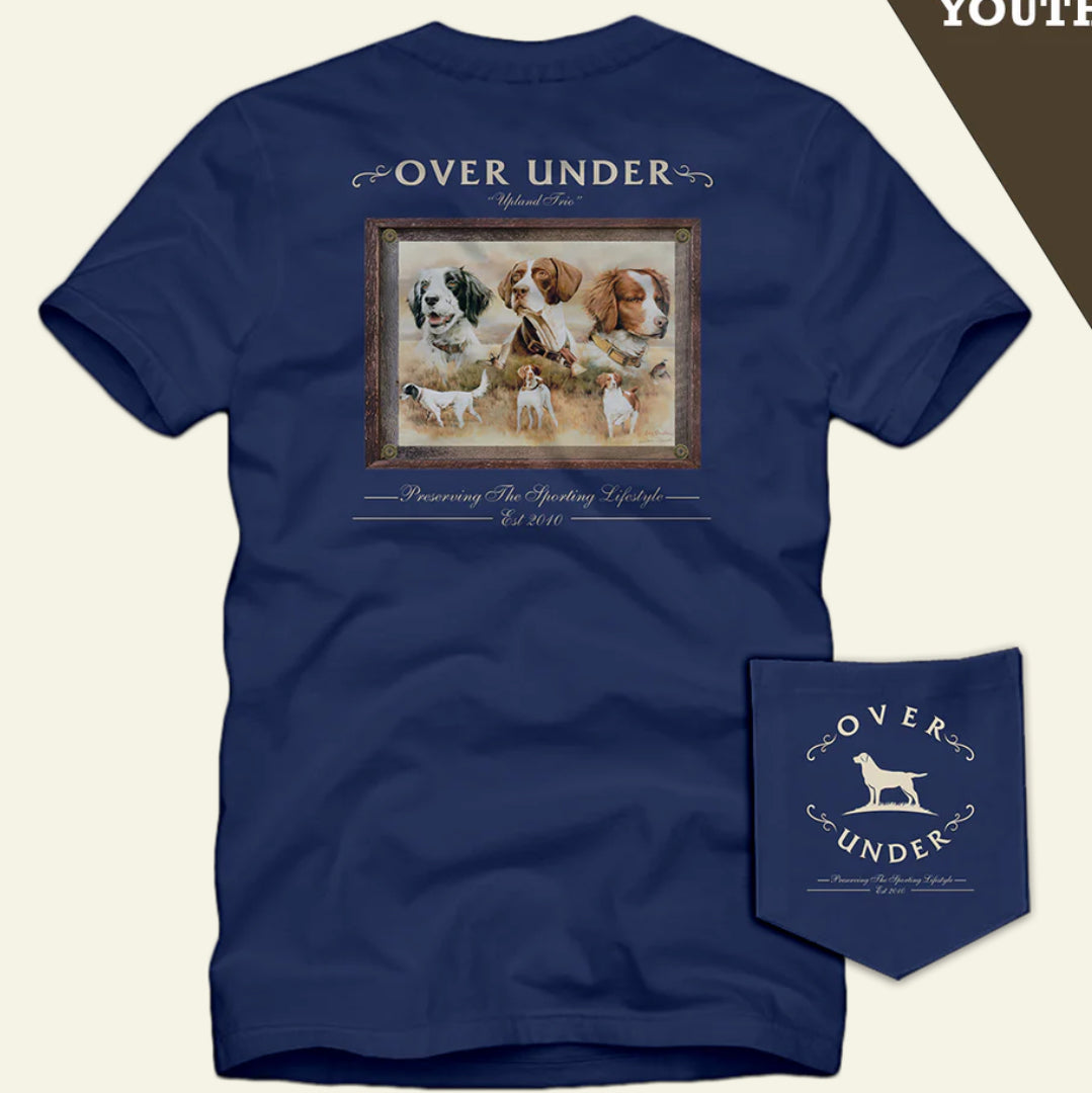 Over under S/S youth upland trio t-shirt- navy