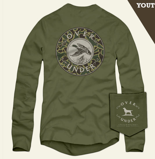 Over under L/S youth mallard shoot II tee - moss