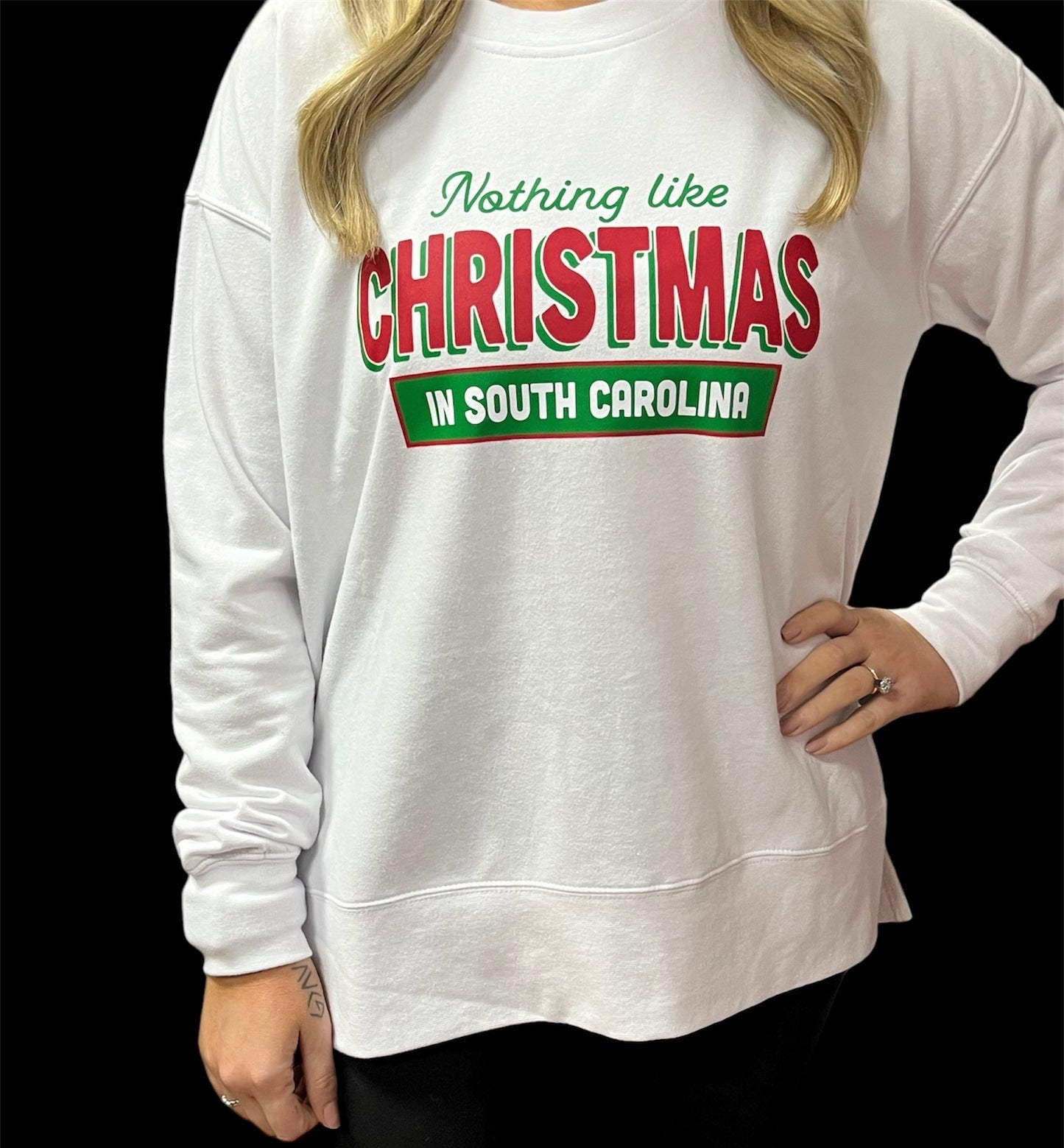 Jadelynn Brooke Nothing Like Christmas In South Carolina Crew Neck Sweatshirt