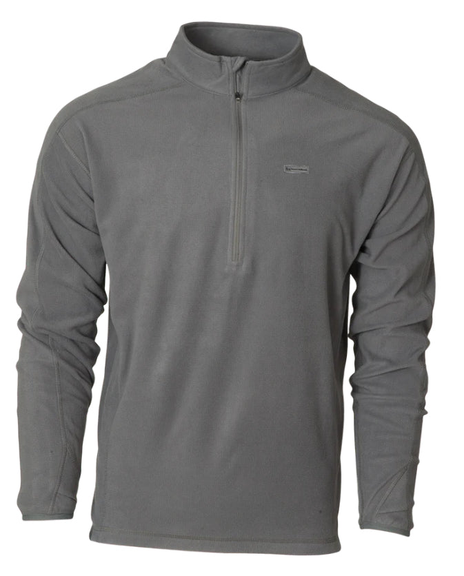 Banded Waffle Fleece 1/4 Zip Gray