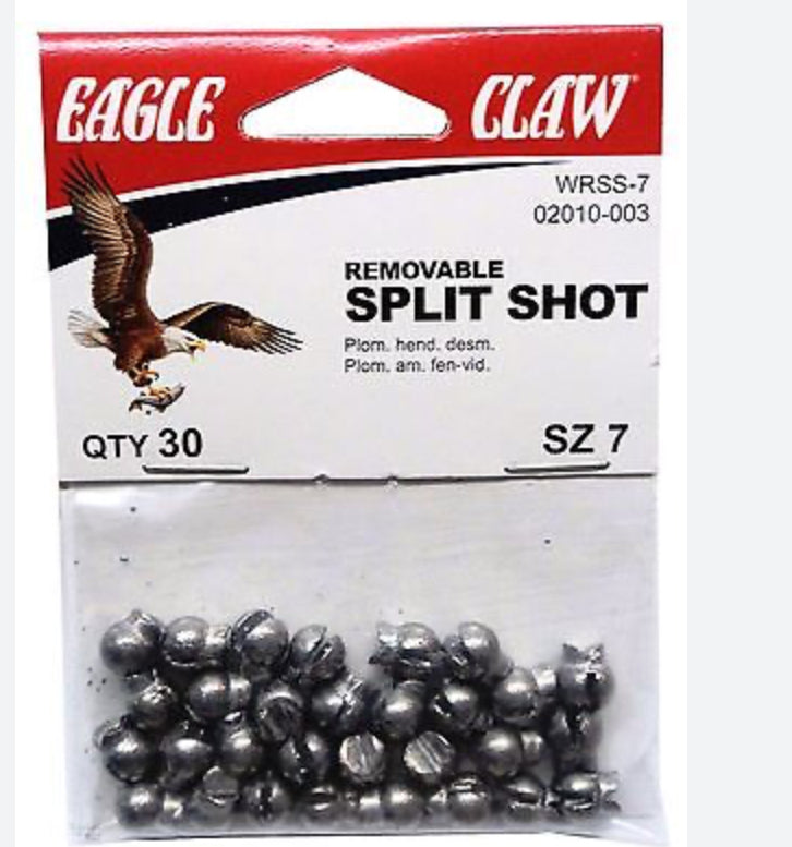 Eagle Claw Removable Split Shot Sz 7 Qty 30