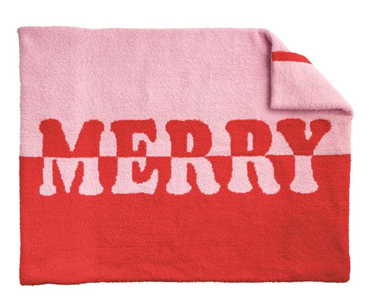 Mudpie Holiday Chenille Blanket Bow