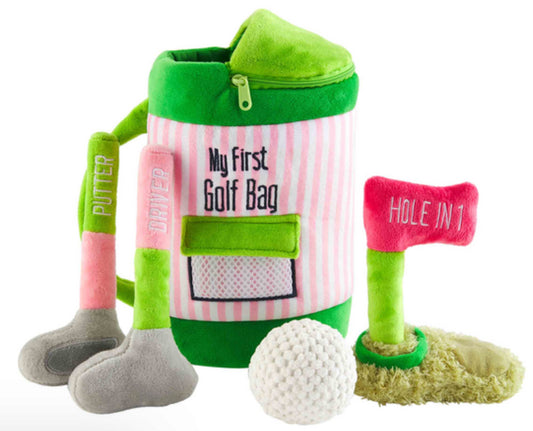 Mudpie Golf Bag Plush Set Pink