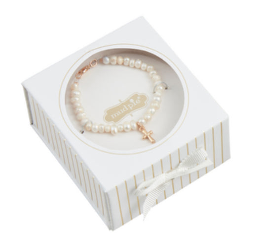 Mudpie Gold Boxed Crossed Bracelet