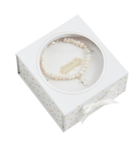 Mudpie Silver Boxed Crossed Bracelet