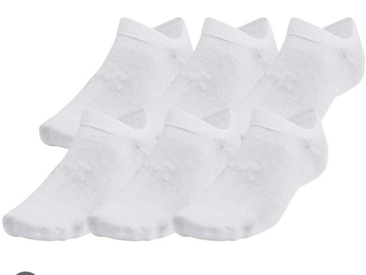 Under Armour unisex Essential 6PK White