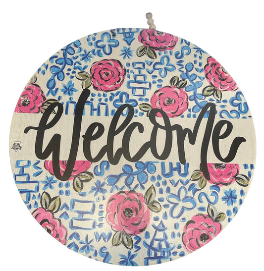 Dk Designs Chinoiserie 23” Welcome Door Hanger