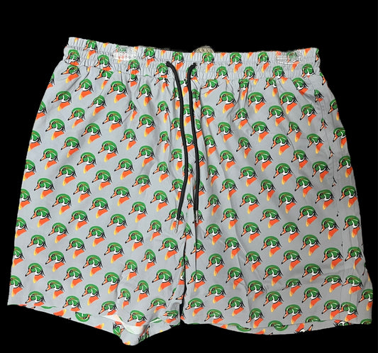 Old South Wood Duck Head Lined Swim Trunks Grey